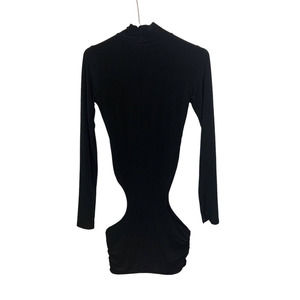 Women's PrettyLittleThing Extreme Cut Out Long Sleeve Bodycon Dress Black Size 2